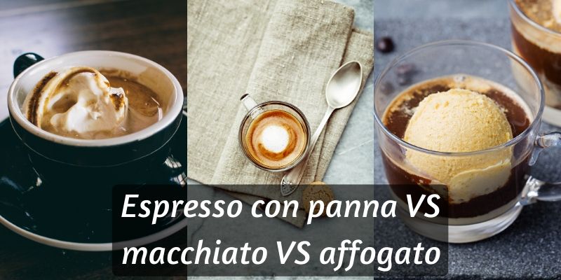 con panna macchiato affogato