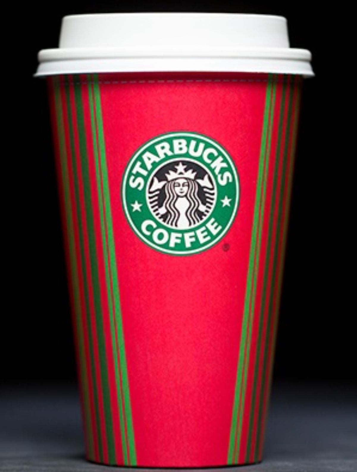 2001 Starbucks Holiday Cup striped