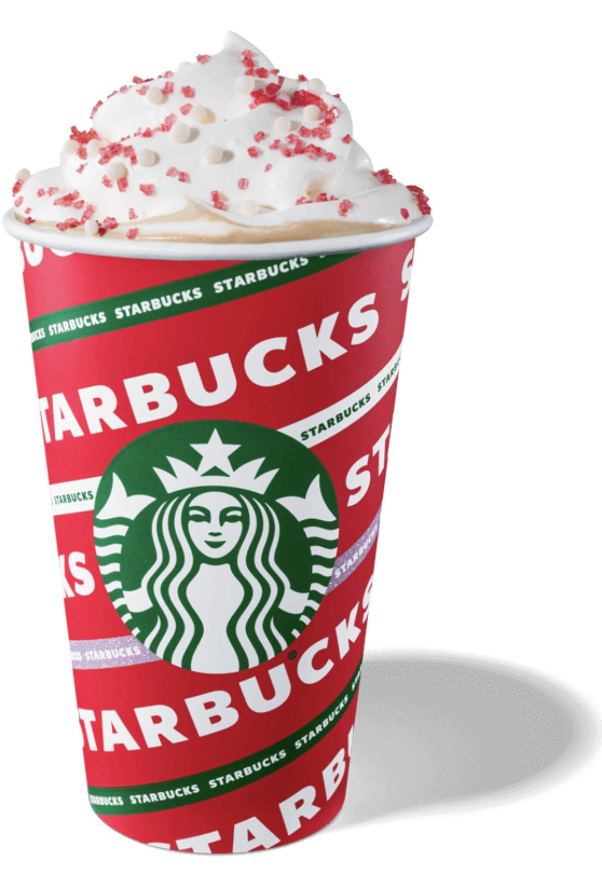 the candy cane starbucks Holiday cup 2021